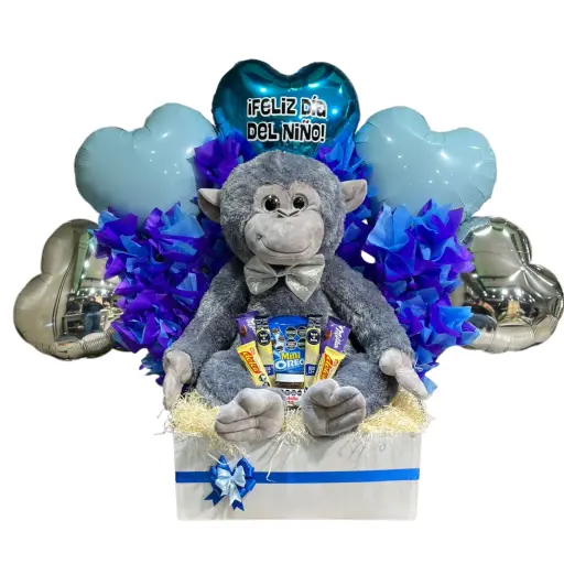 Box peluche chocolates y globo dia del niño extra grande 